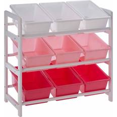 Three Tier Storage Unit with 9 Plastic Bins