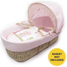 Kinder Valley Tiny Ted Pink Moses Basket Bedding Set Dressings Palm