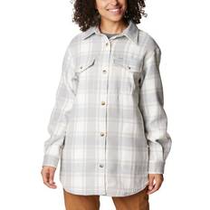 Rayon - Women Shirts Columbia Women's Calico Basin Shirt Jacket- WhitePlaid