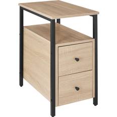 Steel Bedside Tables tectake Tullamore Oak Sonoma Bedside Table 49.5x30cm