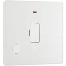 BG Evolve Pearl White Unswitched 13A Fused Connection Unit With Power LED Indicator And Flex Outlet PCDCL54W