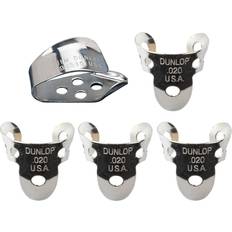 Argent Médiators Dunlop 33P020 Pack de 5 Onglets doigt nickel 0,020