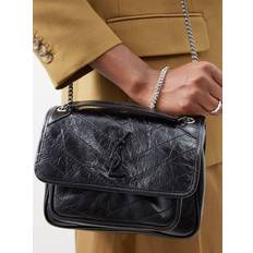 Saint Laurent Women Bags Saint Laurent Niki Medium Quilted Shoulder Bag Black/Silver