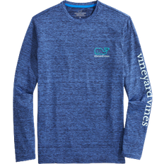 Vineyard Vines Whale Logo Long-Sleeve Harbor Performance Tee - Vineyard Navy Hthr