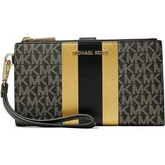 Michael Kors Jet Set Double Zip Wristlet Wallet - Black/Gold