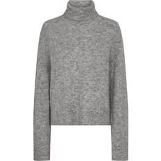 Mos Mosh MMAidy Thora Rollneck Knit Strickware Grey Melange