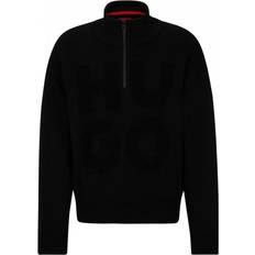 Hugo boss half zip HUGO BOSS Sonel Knitted Half Zip Black