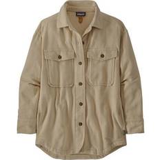 Patagonia Womens HW Fjord Flannel Overshirt, Natural