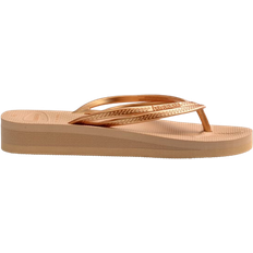 Damen - Golden Flip-Flops Havaianas Wedges - Golden