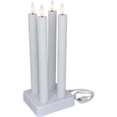 kronelys, 3D flamme, hvid