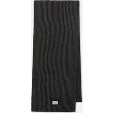 Dolce & Gabbana Gray Scarfs Dolce & Gabbana Wool scarf with DG patch melange_grey one