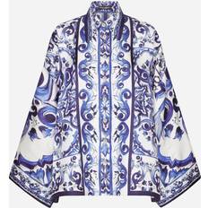 Dolce & Gabbana Majolica-print twill shirt with slits