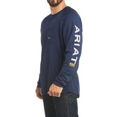 Equestrian - Men Tops Ariat Men's Rebar Heat Fighter T-Shirt Long Sleeve - Navy