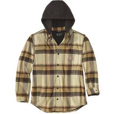 Gul - Herre Skjorter Carhartt Ternet Skovmandsskjorte Med Hætte - Dark Brown