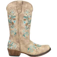 Beige Riding Shoes Roper Riley Floral Tan