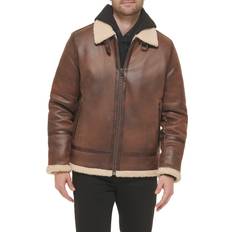 Leather - Men Jackets Calvin Klein Men's B-3 Faux Shearling Jacket, Brown