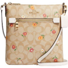 Coach Mini Rowan File Bag In Signature Canvas With Nostalgic Ditsy Print - Gold/Light Khaki Multi