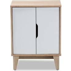 Beige Storage Cabinets Baxton Studio Romy Mid-Century Modern Storage Cabinet 19.7x26"