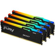 Kingston 128 GB Memorias RAM Kingston Fury Beast RGB Black DDR5 5600MHz 4x32GB ECC (KF556C40BBAK4-128)