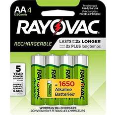 AA (LR06) - Batteries - NiMH Batteries & Chargers Rayovac Rechargeable 1350mAh NiMH AA Batteries 4 Packs