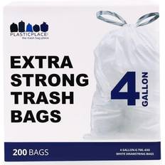 Trash bags 4 gallon drawstring trash bags case of 200 bags