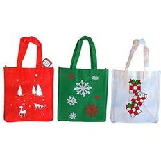 Solid Colors Gift Bags Black Duck Brand Set of 3 Non-Woven Reusable Fabric Bags 12"x13"x8.25" Three Holiday Prints 3 Bags