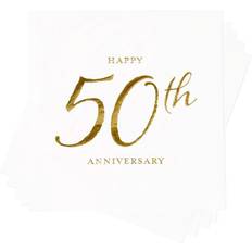 Oro Servilletas de papel Lang 50th Anniversary Beverage Napkins