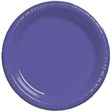 Morado Platos Desechables Creative Converting Touch Of Color 20 Count 7" Heavy Duty Plastic Plates Purple