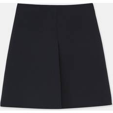 Wool & Silk-Blend Center Pleat Mini Skirt