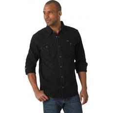 Wrangler iconic Wrangler Men's Iconic Regular Fit Snap Shirt, Black Denim