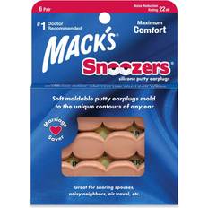 Body Protection Mack’s Mack's Snoozers Silicone Putty 22db 6 pairs Earplugs for Sleeping