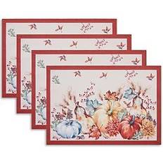 Brown Place Mats Elrene Home Fashions Botanical Harvest Pumpkin Placemat 4 Set of 4 Individuales Marrón