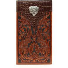 Ariat premium mens rodeo gator floral embossed wallet with concho