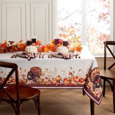 Brown Tablecloths Elrene Home Fashions Autumn Heritage Turkey Engineered Tablecloth 60 x 144 Mantel Marrón