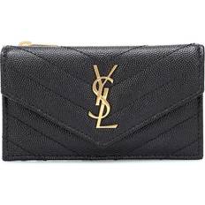 Saint Laurent Envelope Small Leather Wallet - Black