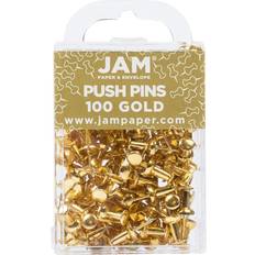 Gold Paper Clips & Magnets Jam Paper Colorful Push Pins 100 Pack