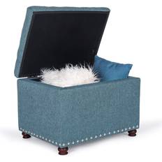 Blue Storage Benches Adeco 24'' Lake