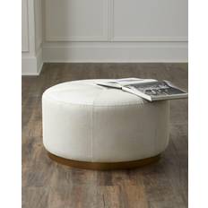 Stools Jamie Young Company Thackery Round Hair-Hide Pouffe