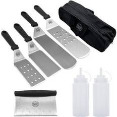 Cheap Griddle Plates Grillers Choice- 8 PC Griddle Accessories Set- Metal Spatula Set Commercial