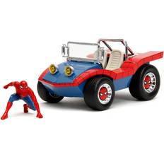 Spielzeugautos Jada Dune Buggy Red and Blue with Graphics and Spider-Man Diecast Figure "Marvel Spider-Man" 1/24 Diecast Model Car