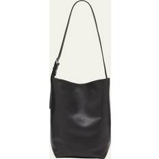 The Row XL Park black matte grain bag one size