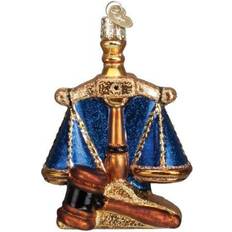 Glass Figurines Old World Christmas Ornaments: Scales Of Justice Blown Ornaments Figurine