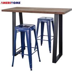 Blue Outdoor Bar Sets AmeriHome Acacia Wood Top Pub