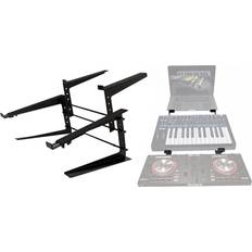 Musical Accessories Rockville Adjustable Dual Shelf DJ Controller Midi Keyboard Laptop Stand Rock2d2