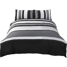 Rapport Striped Påslakan Grå (200x135cm)