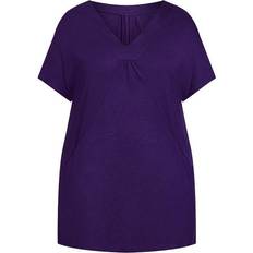 Avenue Tops Avenue Pocket Pleat Tunic Top - Violet