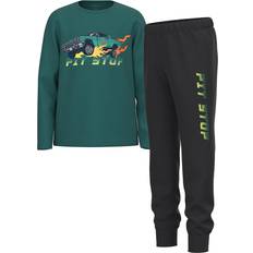 Svarta Pyjamasar Barnkläder Name It Kid's Printed Nightewar Set - Bayberry