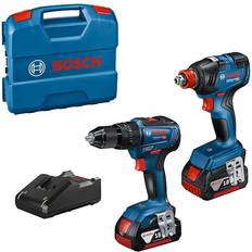 Bosch Brushless Set Bosch 0615990M71 GSBGDX 18V 2x5Ah Combi Drill Impact Driver/Wrench Twin Kit