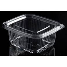 Plastbæger Plastbæger Firkantet m/hængslet låg 375 ml. 85x97x53 mm. 100 stk