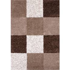 THE RUGS Myshaggy Collection Geometric Design Brown 80x150cm